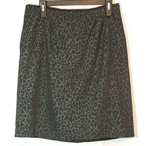 Willi Smith Pencil Skirt Animal Print Leopard Cheetah Sz 10 Black Grey Brown